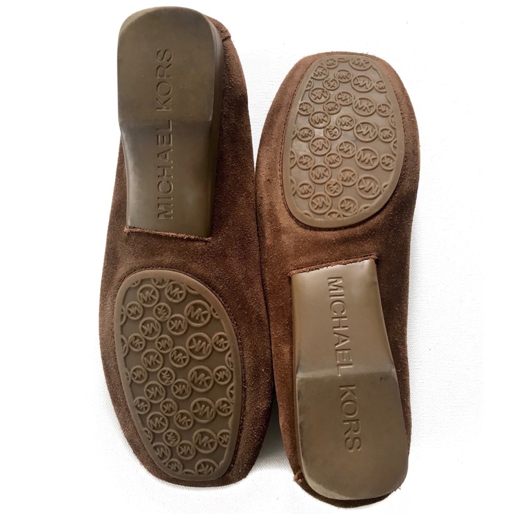 Micheal Kors Brown suede loafers w/ MK charms 7.5 - Picture 2 of 4